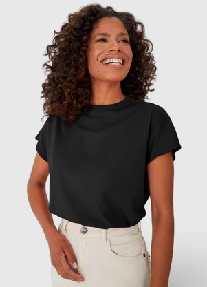 Malwee - Blusa Reta Comfy Touch Preto - MALWEE