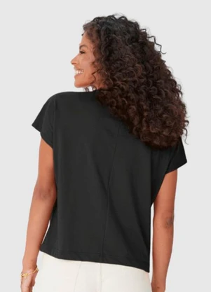 Malwee - Blusa Reta Comfy Touch Preto - MALWEE