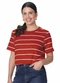 Malwee - Blusa Listrada Navy Off White - variação: Vermelho