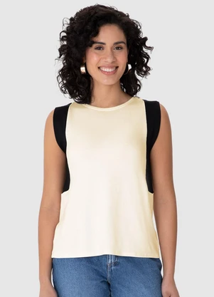 Malwee - Blusa Reta em Moletinho com Recorte Off White - MALWEE