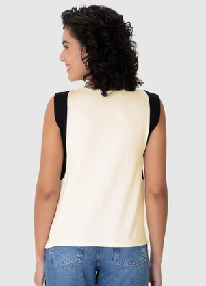 Malwee - Blusa Reta em Moletinho com Recorte Off White - MALWEE