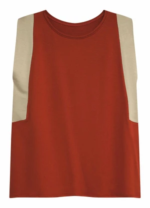 Malwee - Blusa Reta em Moletinho com Recorte Terracota - MALWEE