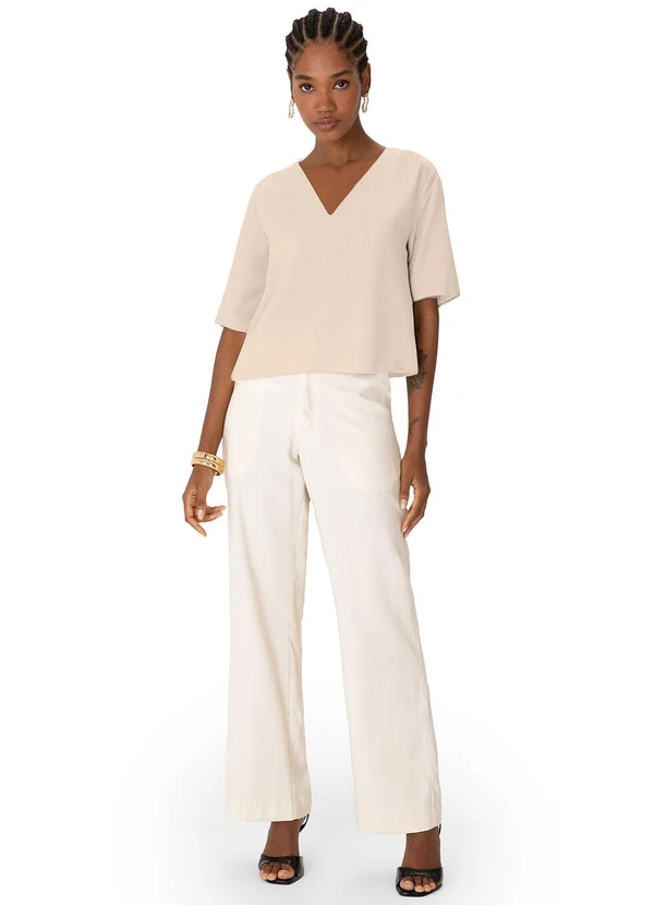 Enfim - Blusa Reta Texturizada Areia 2