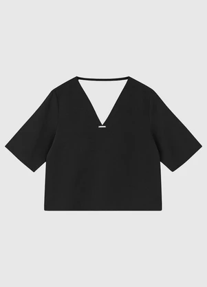 Enfim - Blusa Reta Texturizada Preto - ENFIM