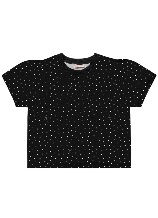 Angel - Blusa Retilinea Viscose Estampada Preto