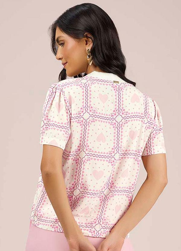 Angel - Blusa Retilinea Viscose Estampada Rosa 2