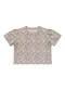 Angel - Blusa Retilinea Viscose Estampada Bordo - variação: Bege