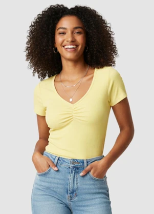 Yends Fashion - Blusa Ribana Feminina Ribana Amarelo - YENDS FASHION