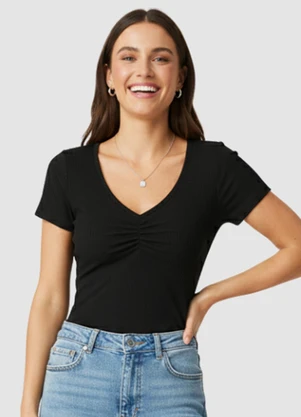 Yends Fashion - Blusa Ribana Feminina Ribana Preto - YENDS FASHION