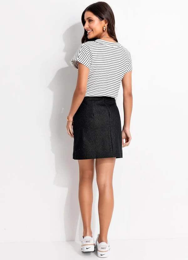 Bimini - Blusa Ribana Listrada Decote V  Branco 5