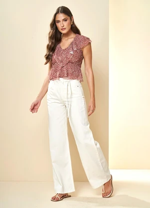 Doce Trama - Blusa Romantic em Tule Estampado Estampado - DOCE TRAMA