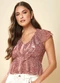 Doce Trama - Blusa Romantic em Tule Estampado Estampado - variação: Estampado