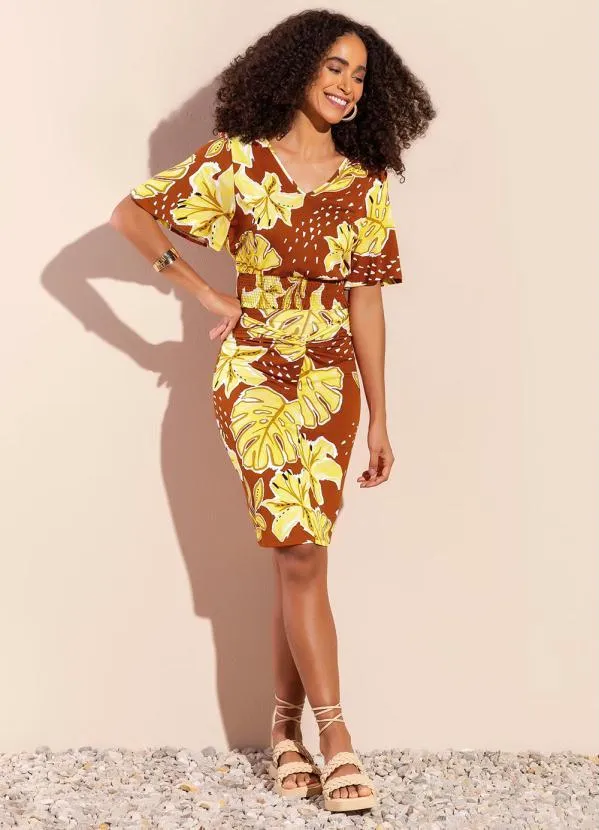 Marialícia - Blusa Romântica Comfy Tropical Laranja 2