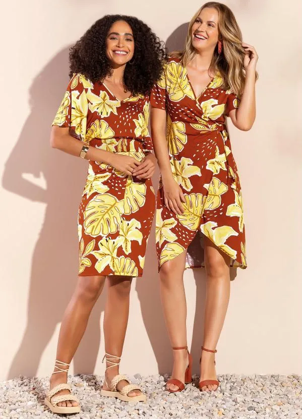 Marialícia - Blusa Romântica Comfy Tropical Laranja 1