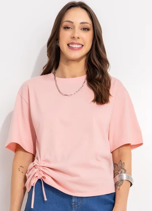 Bimini - Blusa Rosa Claro em Malha de Algodão - BIMINI