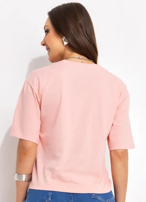Bimini - Blusa Rosa Claro em Malha de Algodão - BIMINI
