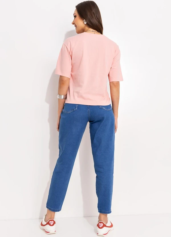 Bimini - Blusa Rosa Claro em Malha de Algodão 4