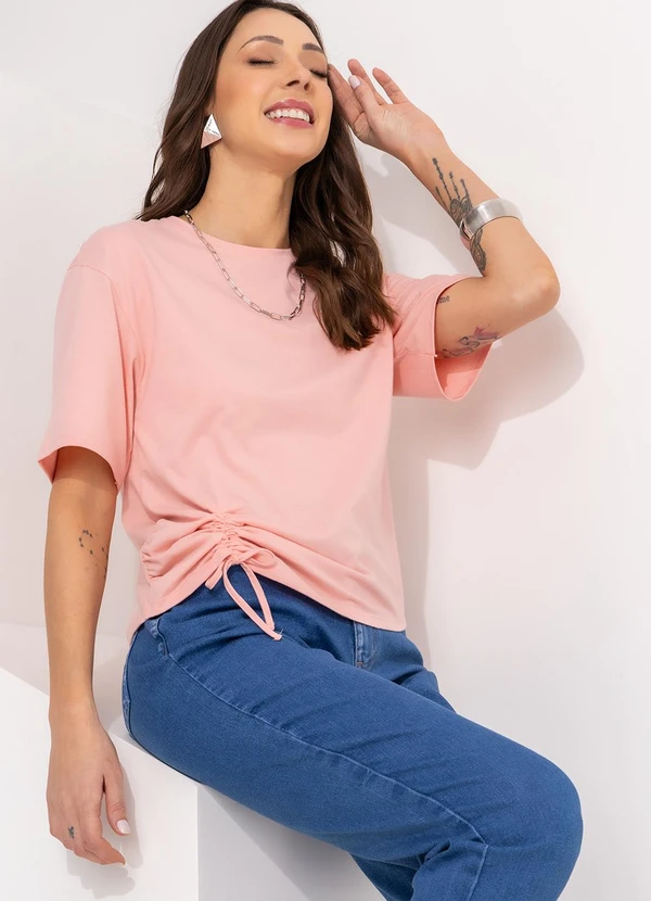 Bimini - Blusa Rosa Claro em Malha de Algodão 5
