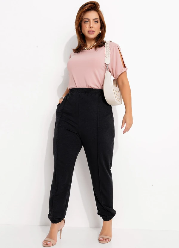 Quintess - Blusa Rosa Claro em Malha de Viscose 10