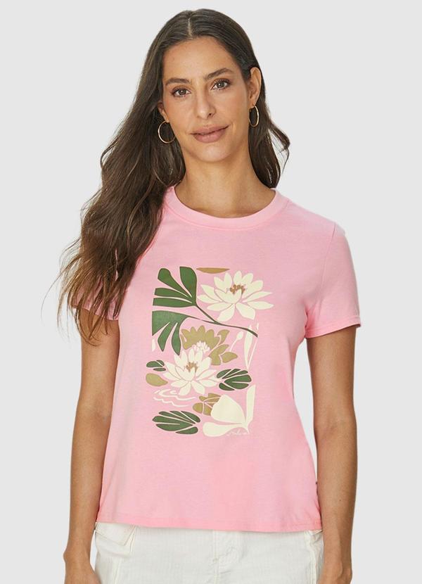 Malwee - Blusa Rosa Claro Floral em Malha