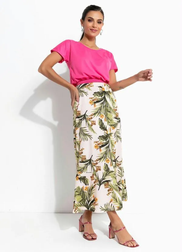 Queima Estoque - Blusa Rosa com Lastéx na Barra Moda Evangélica 3