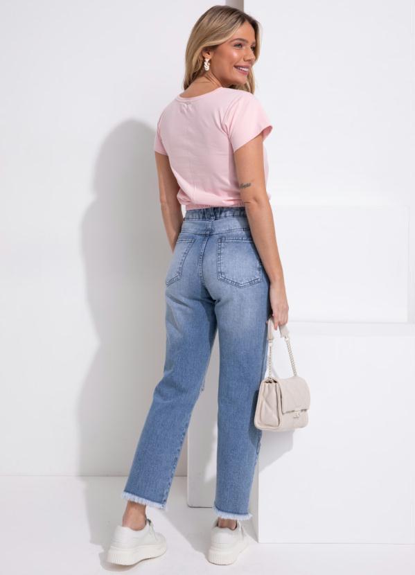 Quintess - Blusa Rosa Curta com Elástico na Barra 4