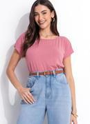 Blusa Rosa em Malha de Viscose