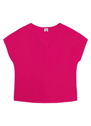 Malwee - Blusa Rosa Escuro Box em Viscolinho Sarjado - MALWEE