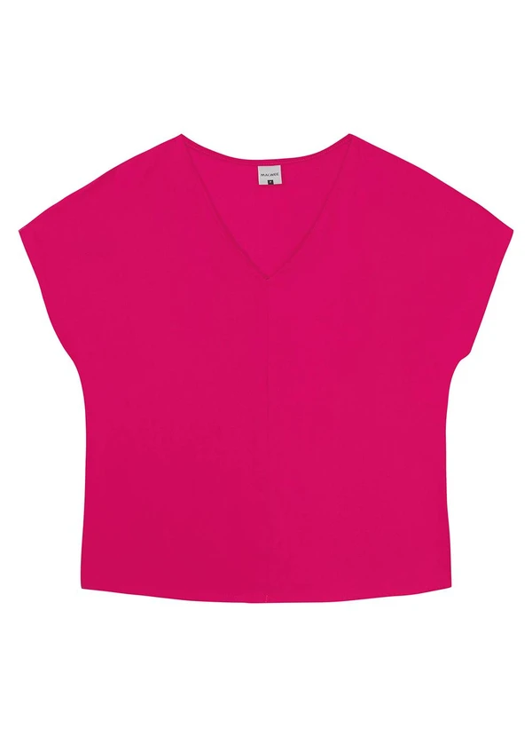Malwee - Blusa Rosa Escuro Box em Viscolinho Sarjado