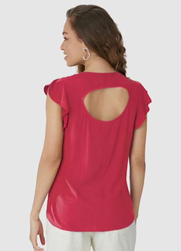 Malwee - Blusa Rosa Escuro Evasê em Viscose 2