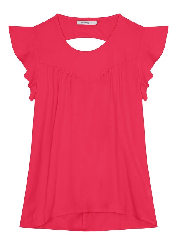 Malwee - Blusa Rosa Escuro Evasê em Viscose 6