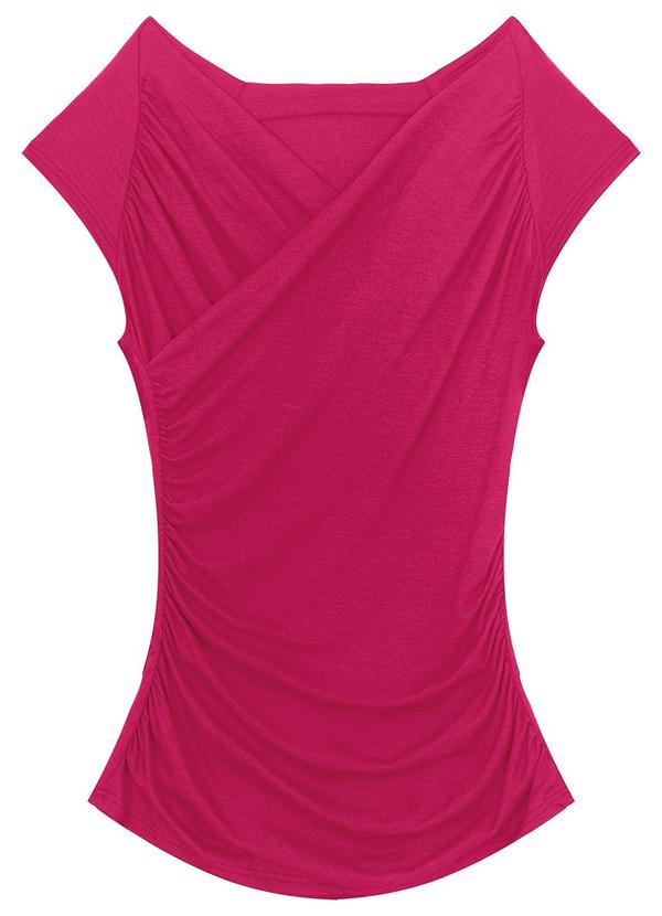 Malwee - Blusa Rosa Escuro Justa Transpasse