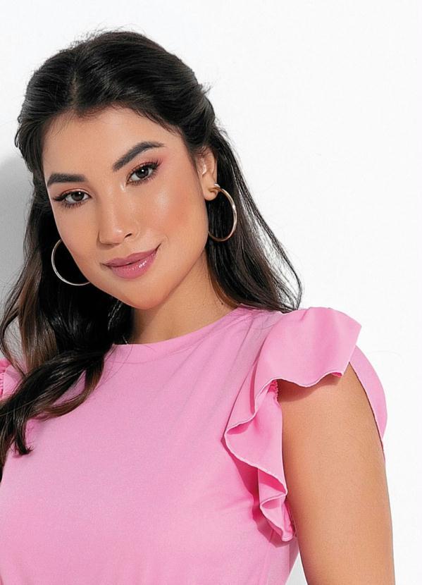 Rosalie - Blusa Rosa Manga com Babado 3