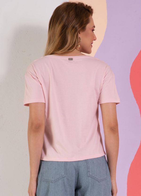 Quintess - Blusa Rosa Mangas Curtas com Bordado em Paetês 2