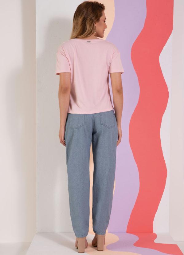 Quintess - Blusa Rosa Mangas Curtas com Bordado em Paetês 4