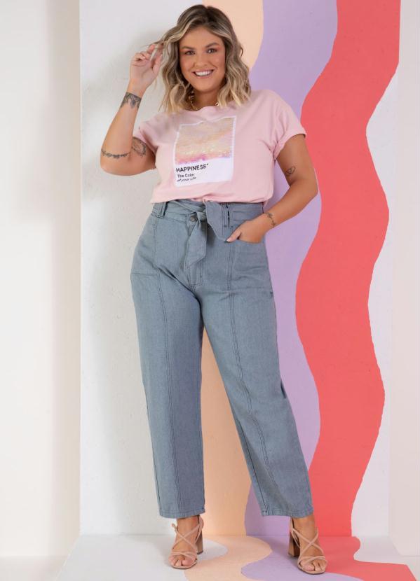 Quintess - Blusa Rosa Mangas Curtas com Bordado em Paetês 7