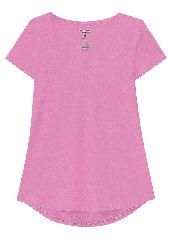 Malwee Blusa Rosa Mullet em Viscose Conforto