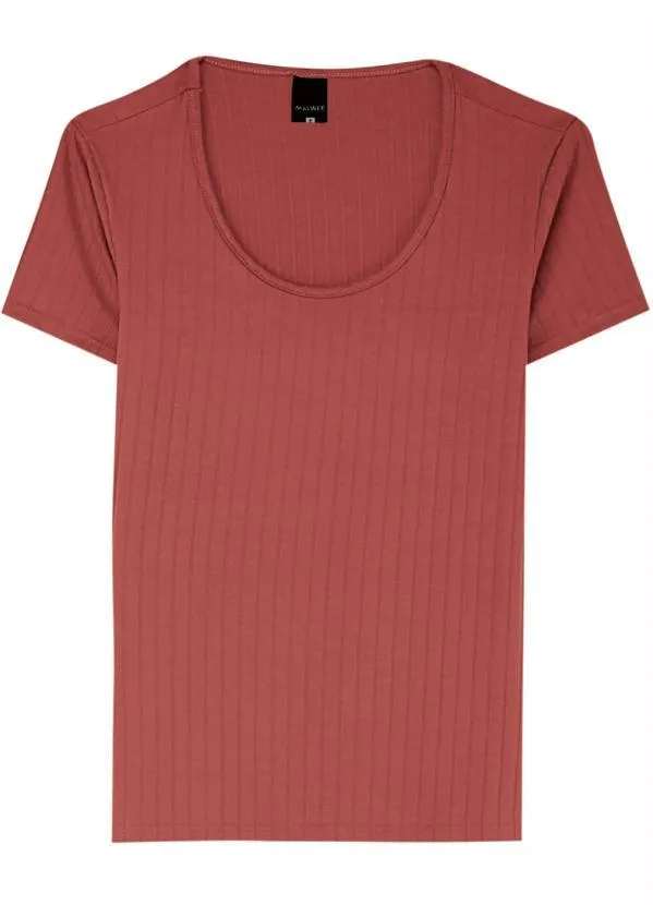 Malwee - Blusa Rosê Canelada Tradicional