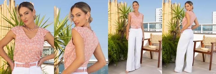 Blusa Ros em Malha Laise