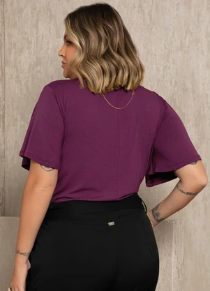 Quintess - Blusa Roxa com Cordel Transpassado - QUINTESS