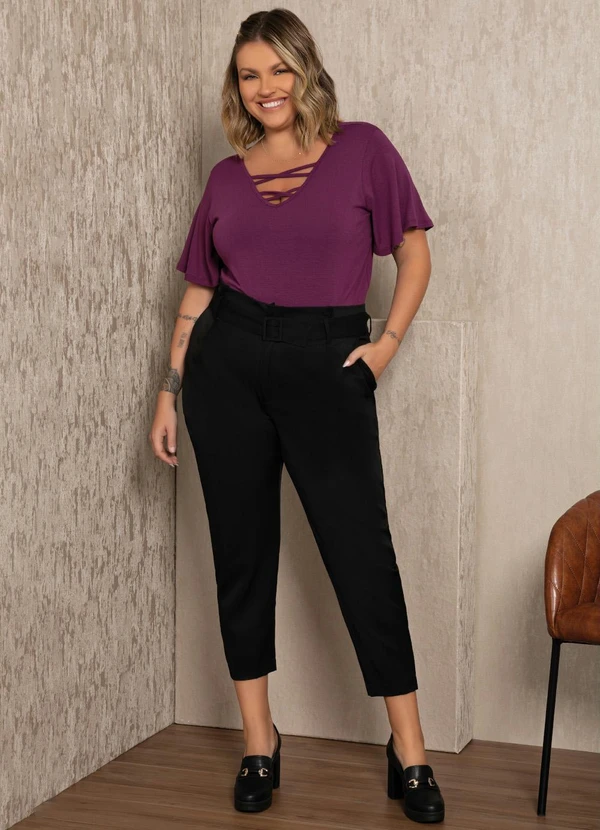 Quintess - Blusa Roxa com Cordel Transpassado 2