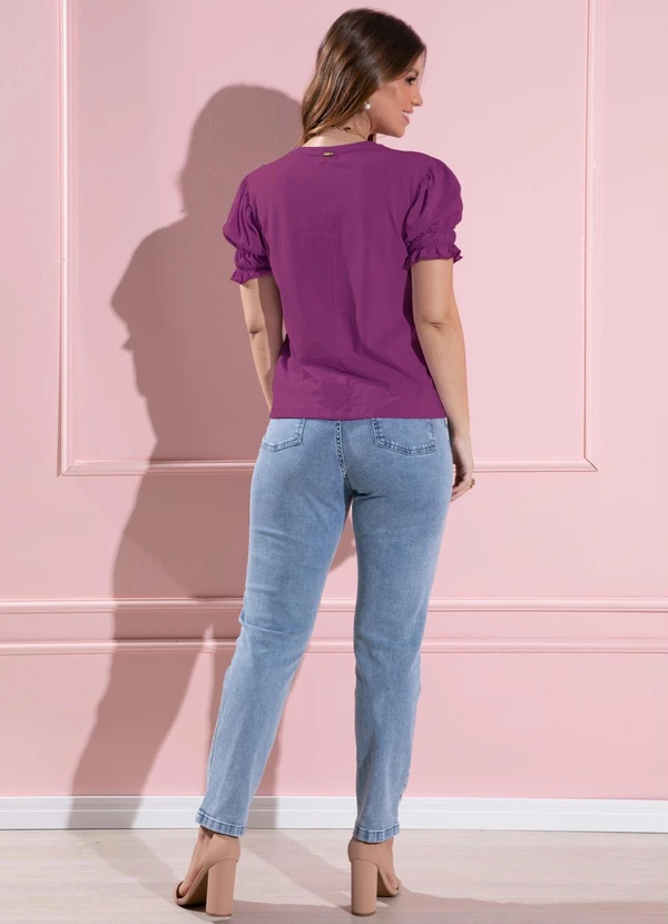Quintess - Blusa Roxa com Elástico nas Mangas 5