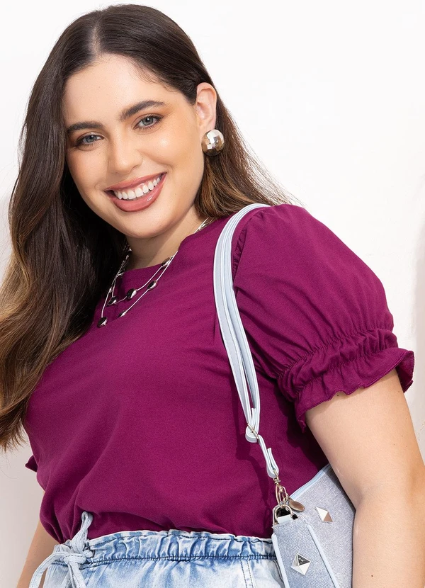 Quintess - Blusa Roxa com Elástico nas Mangas 4