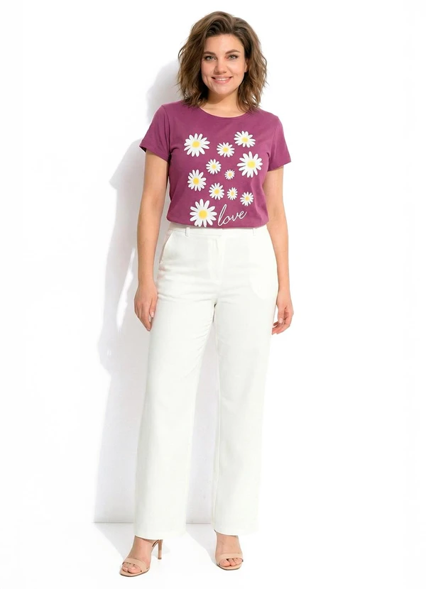 Moda Pop - Blusa Roxa com Estampa Frontal 3