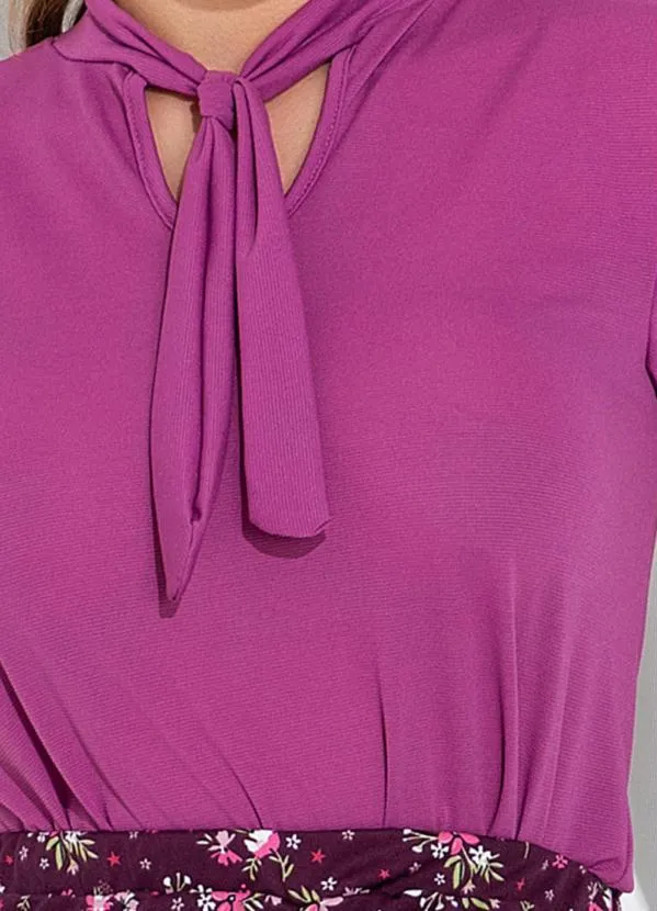Rosalie - Blusa Roxa com Gola Laço 3