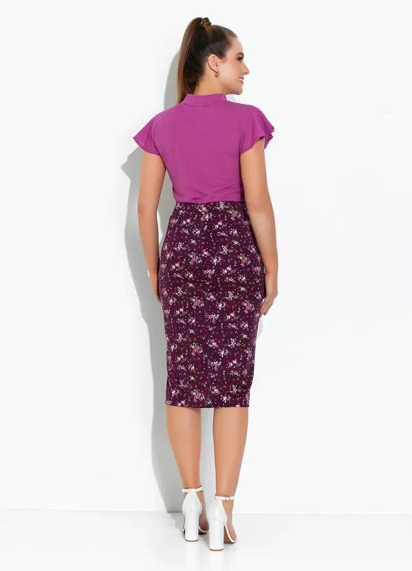 Rosalie - Blusa Roxa com Gola Laço 5