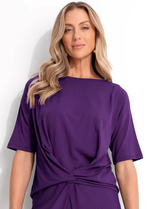 Quintess - Blusa Roxa em Malha de Viscose - QUINTESS
