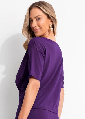 Quintess - Blusa Roxa em Malha de Viscose - QUINTESS