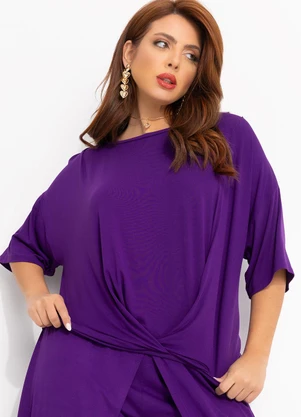 Quintess - Blusa Roxa em Malha de Viscose - QUINTESS