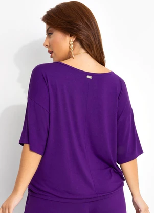 Quintess - Blusa Roxa em Malha de Viscose - QUINTESS
